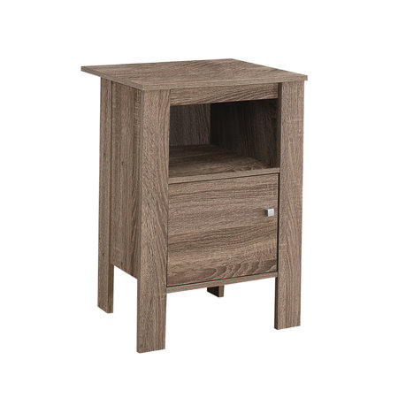 Monarch Specialties Accent Table - Dark Taupe Night Stand With Storage I 2136